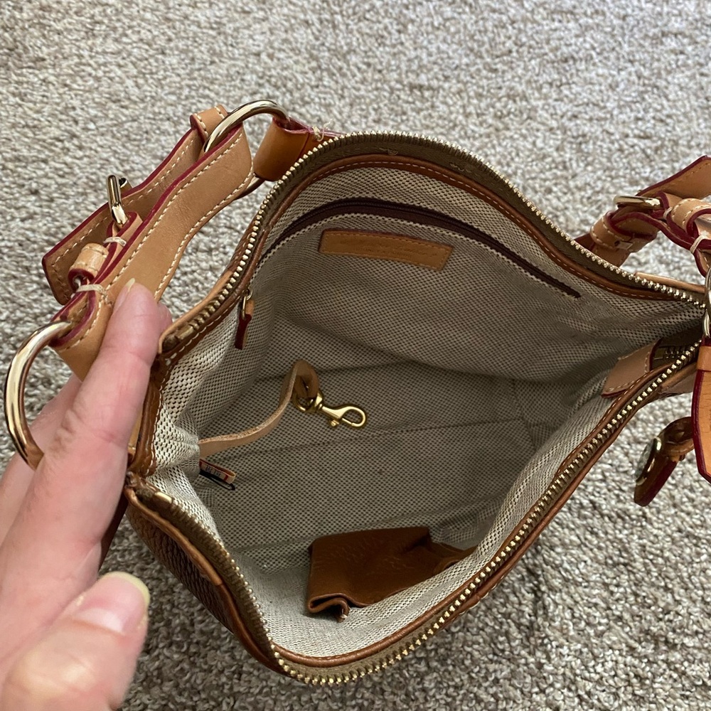 Vintage Dooney and Bourke Saddle Pebble Leather Small Shoulder Bag with Hangtag - Picture 6 of 14